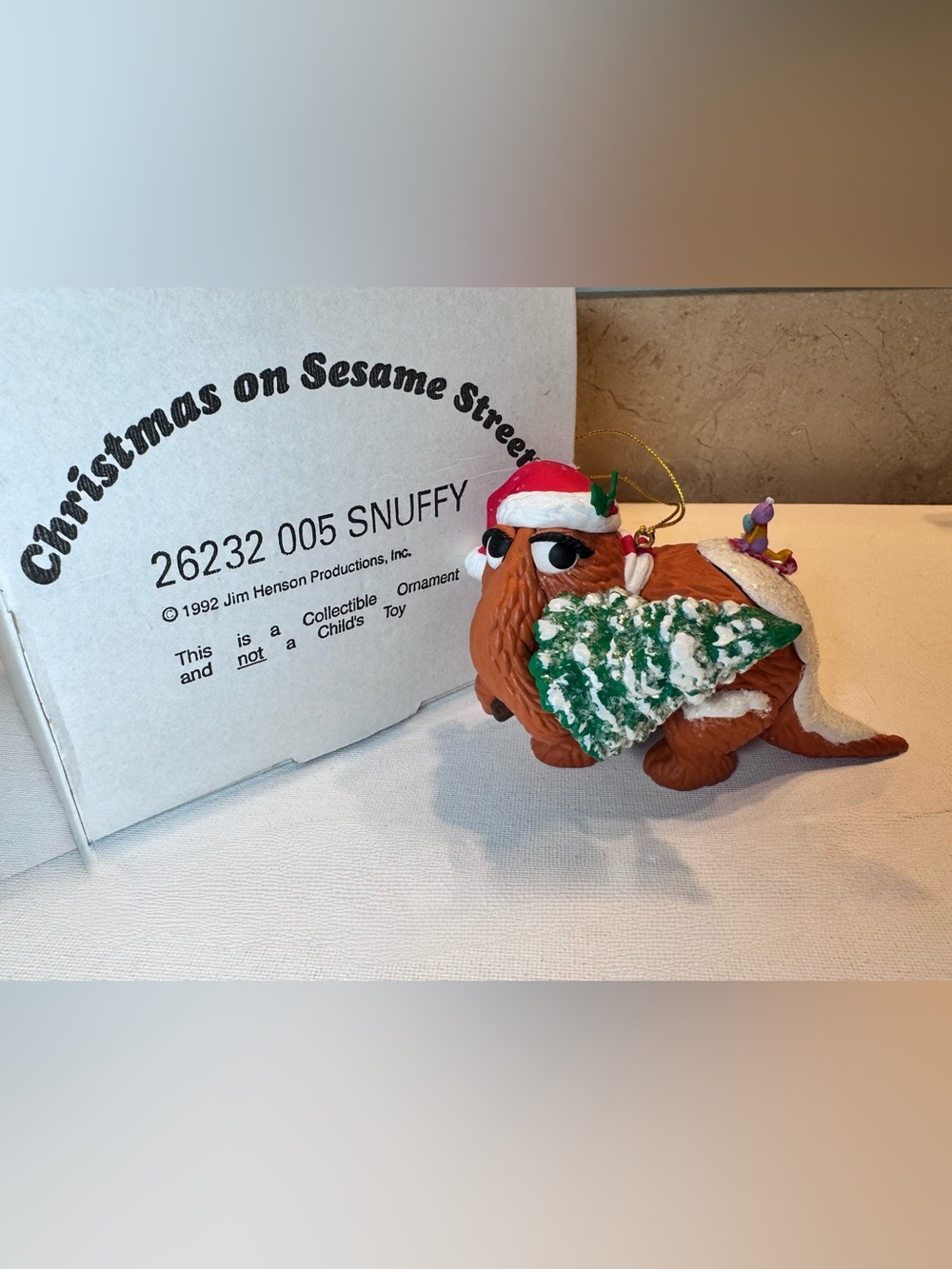 Jim Henson Christmas On Sesame Street Snuffy Holiday Collectable Ornament- 1992